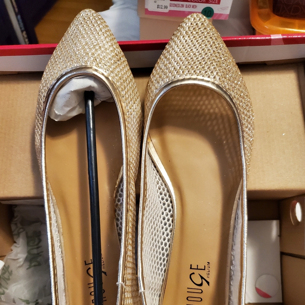 Gold/Rose gold mesh flats